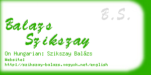 balazs szikszay business card