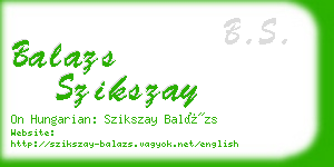 balazs szikszay business card